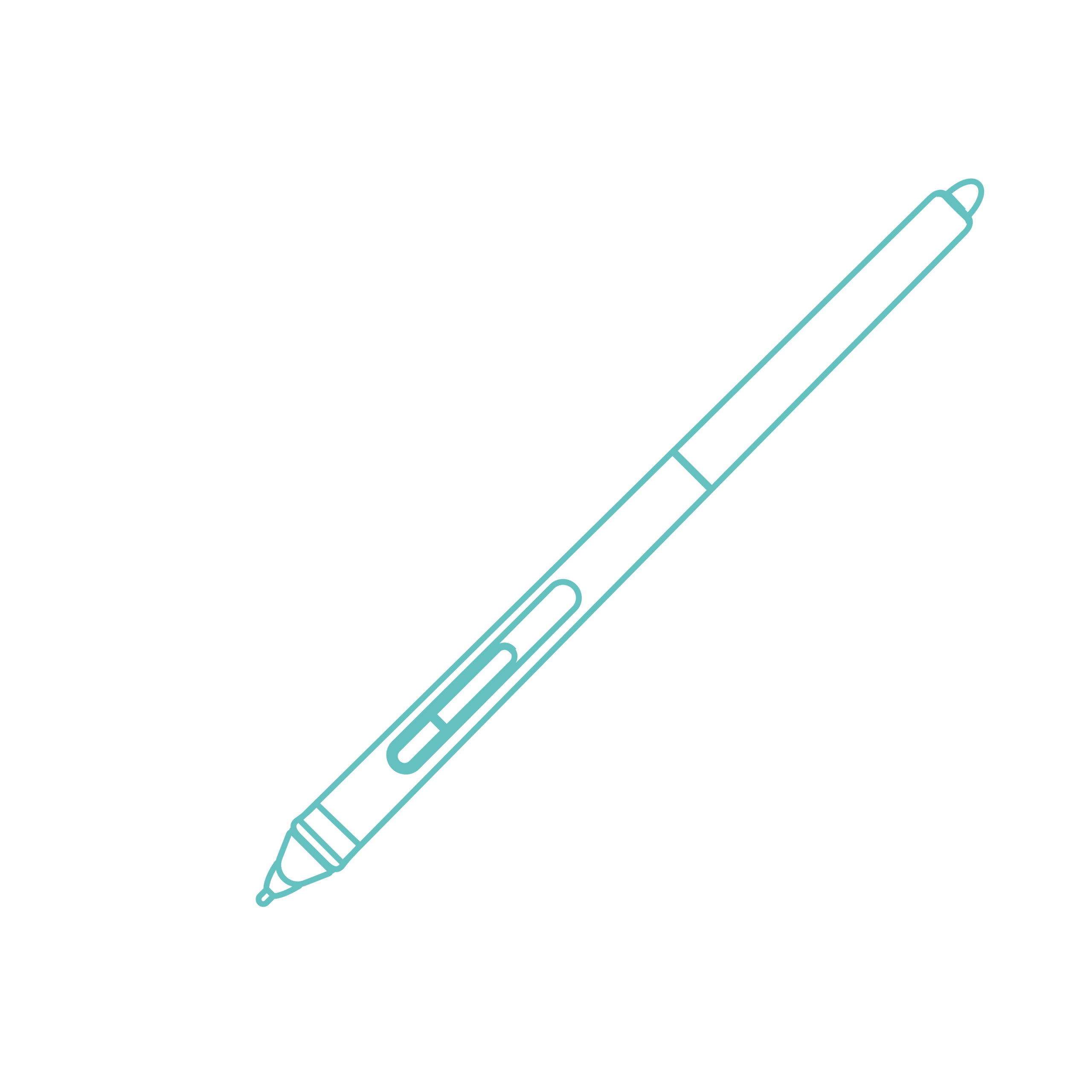 Vector line illustration of a digital stylus pen used for scientific and digital illustration.